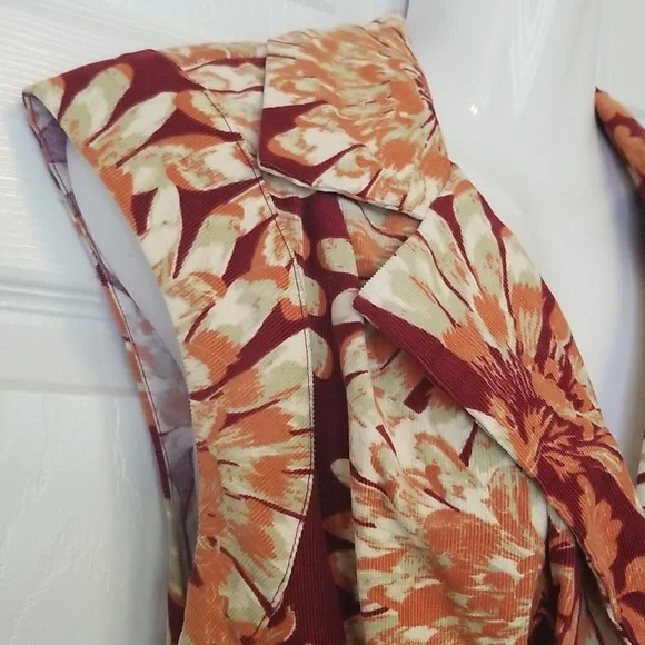 Free People Shasta Print Corduroy Shortsleeve Jumpsuit Floral Back Out Cutout - Picture 10 of 17